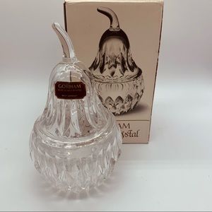 Gorham Glass Pear Full Lead Crystal Lid Comes Off and Could Be Used for Candy